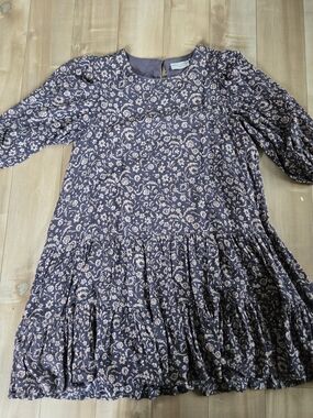 Dress Forum Los Angeles Floral Tiered Mini Dress Puff Sleeve Small Boho